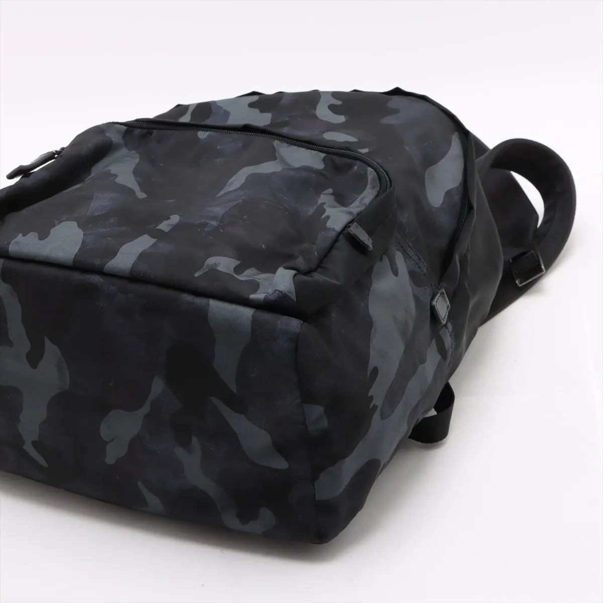 Prada Tessuto Nylon Ju Pattern Leather Sac Bag Black — view 3