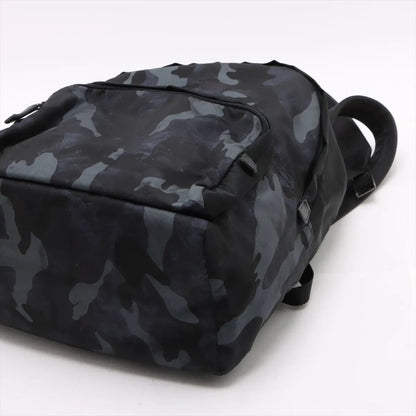 Prada Tessuto Nylon Ju Pattern Leather Sac Bag Black — view 3