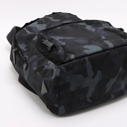 Prada Tessuto Nylon Ju Pattern Leather Sac Bag Black — view 4