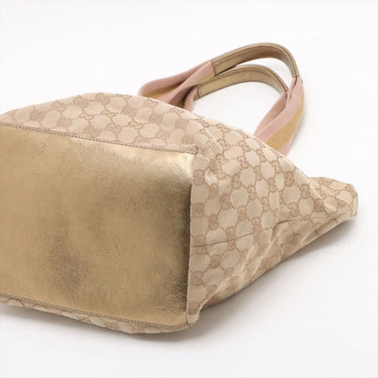 Gucci GG Canvas Leather Handbag Beige Tote — view 3