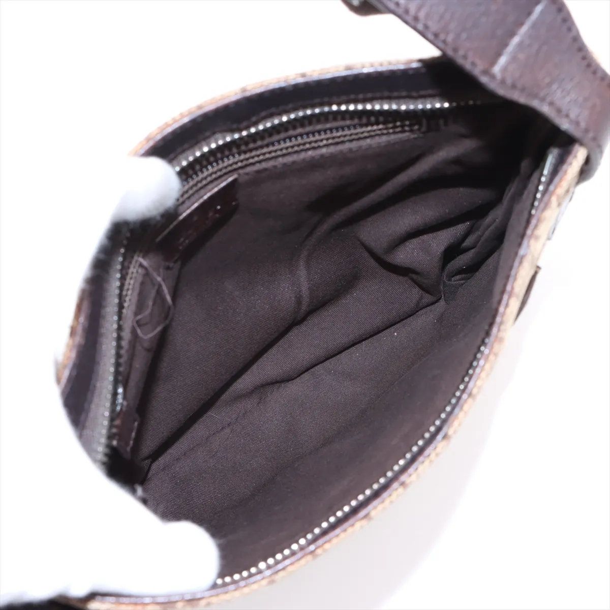 Gucci GG Canvas Leather Shoulder Bag Crossbody Brown — view 6