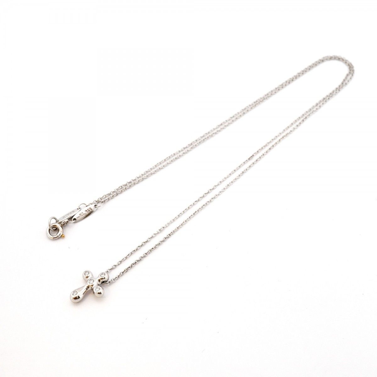 Tiffany & Co Necklace Small Cross Platinum Diamond — view 3