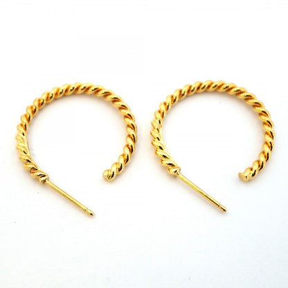 Tiffany & Co Earrings Twist Hoop 18k Yellow Gold — view 3