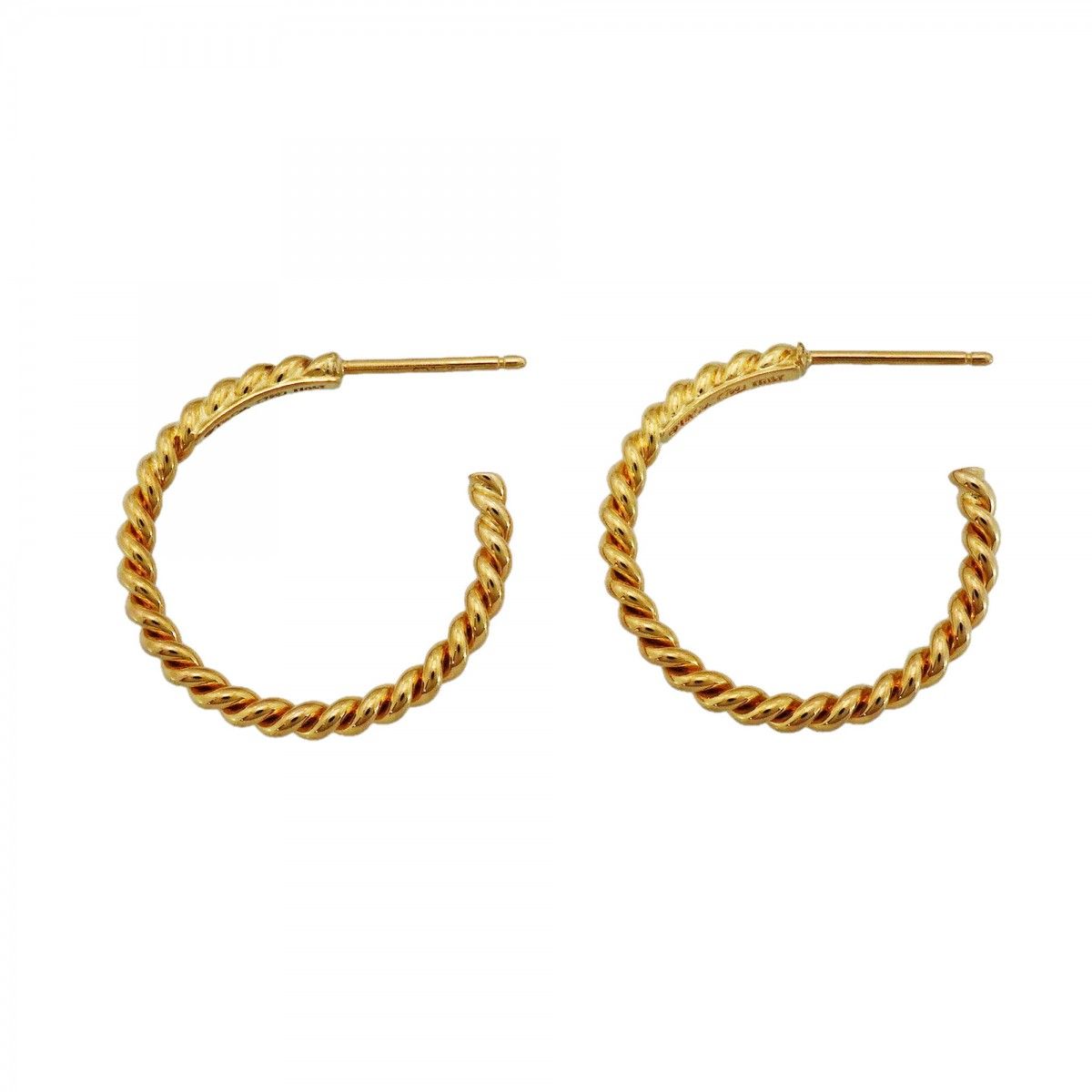Tiffany & Co Earrings Twist Hoop 18k Yellow Gold