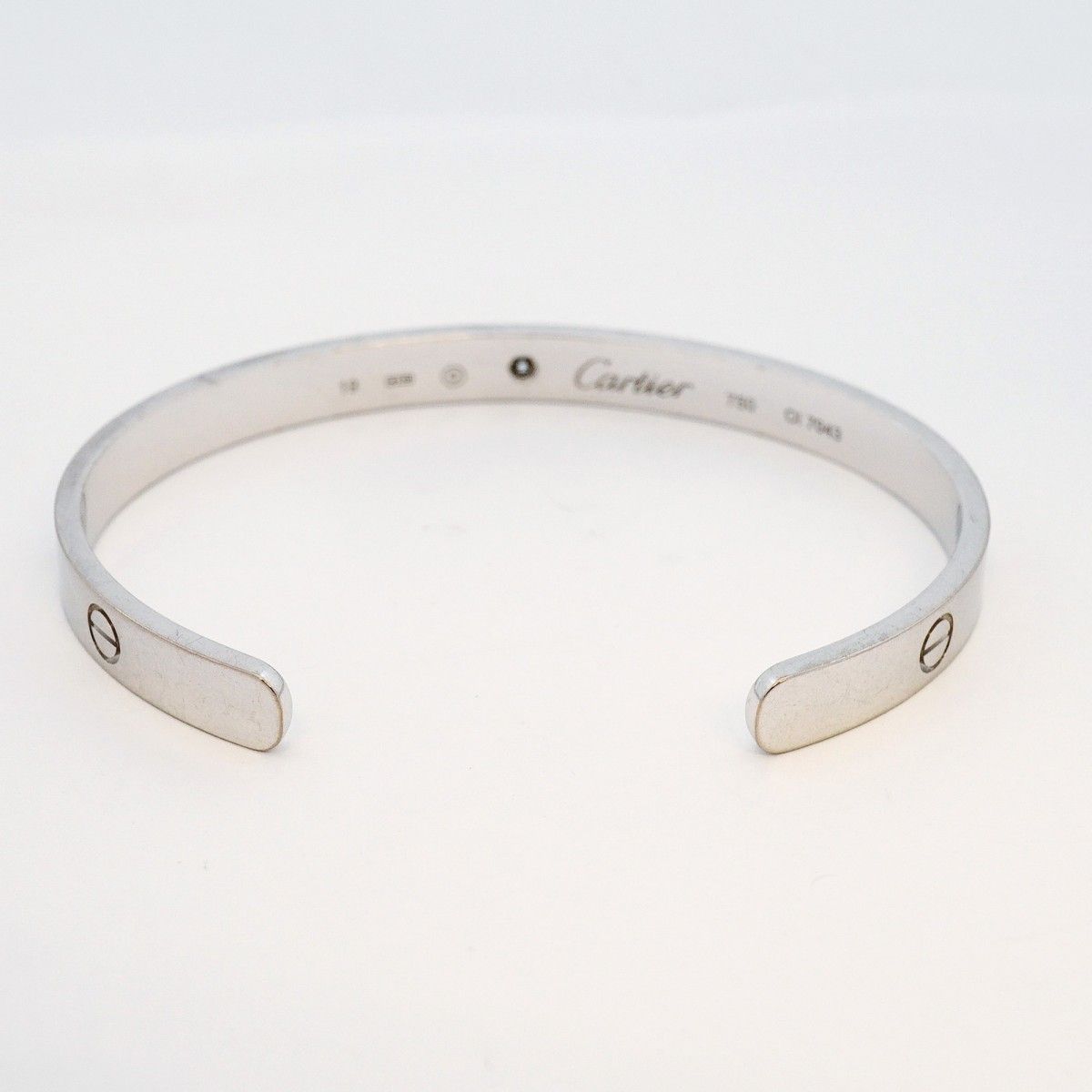 Cartier Bangle Love Open 18k White Gold Diamond Bracelet — view 4