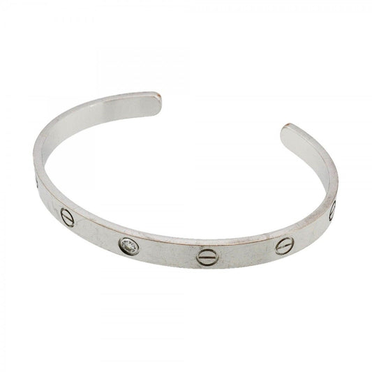 Cartier Bangle Love Open 18k White Gold Diamond Bracelet