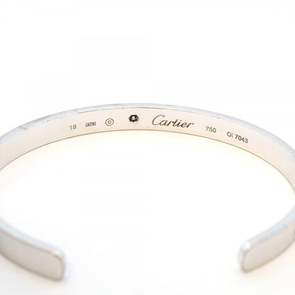 Cartier Bangle Love Open 18k White Gold Diamond Bracelet — view 5