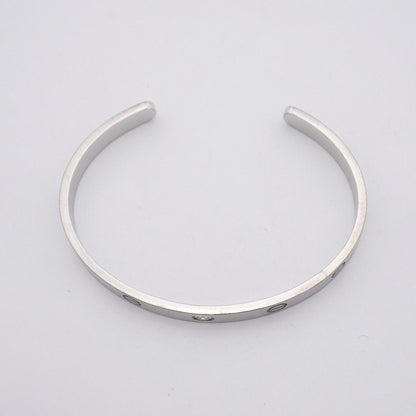 Cartier Bangle Love Open 18k White Gold Diamond Bracelet — view 3