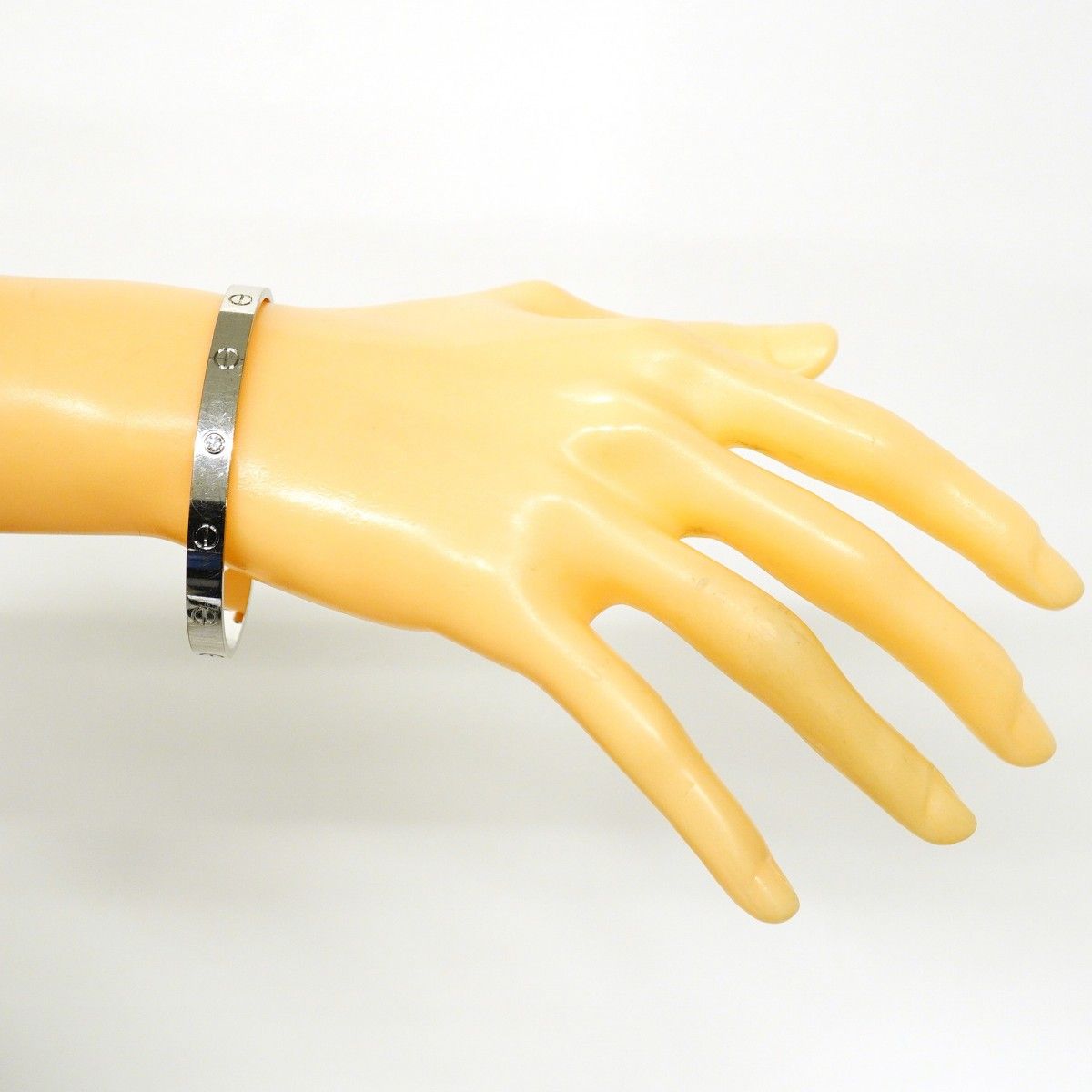 Cartier Bangle Love Open 18k White Gold Diamond Bracelet — view 6