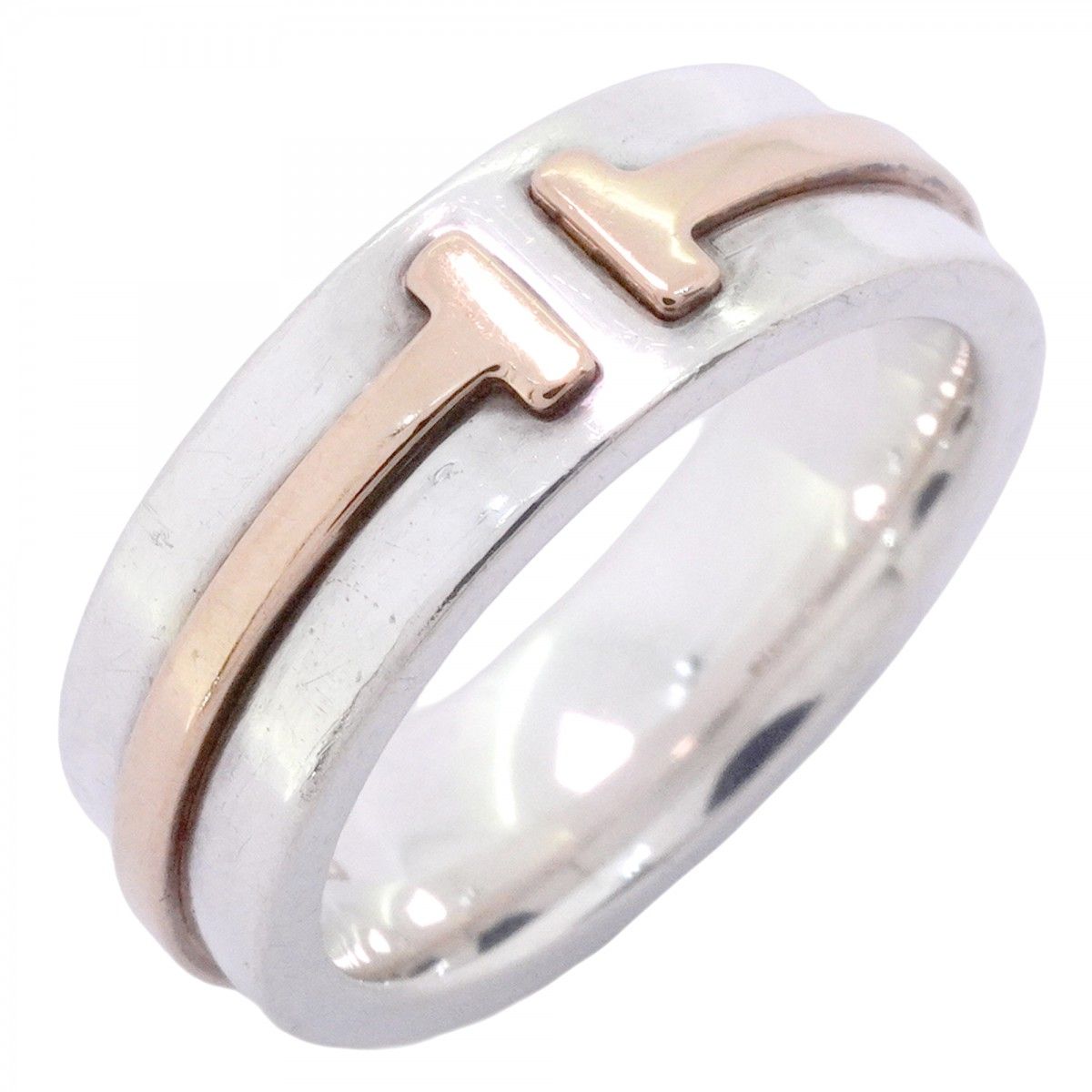 Tiffany & Co Ring Narrow 18k Pink Gold 925 Sterling Silver