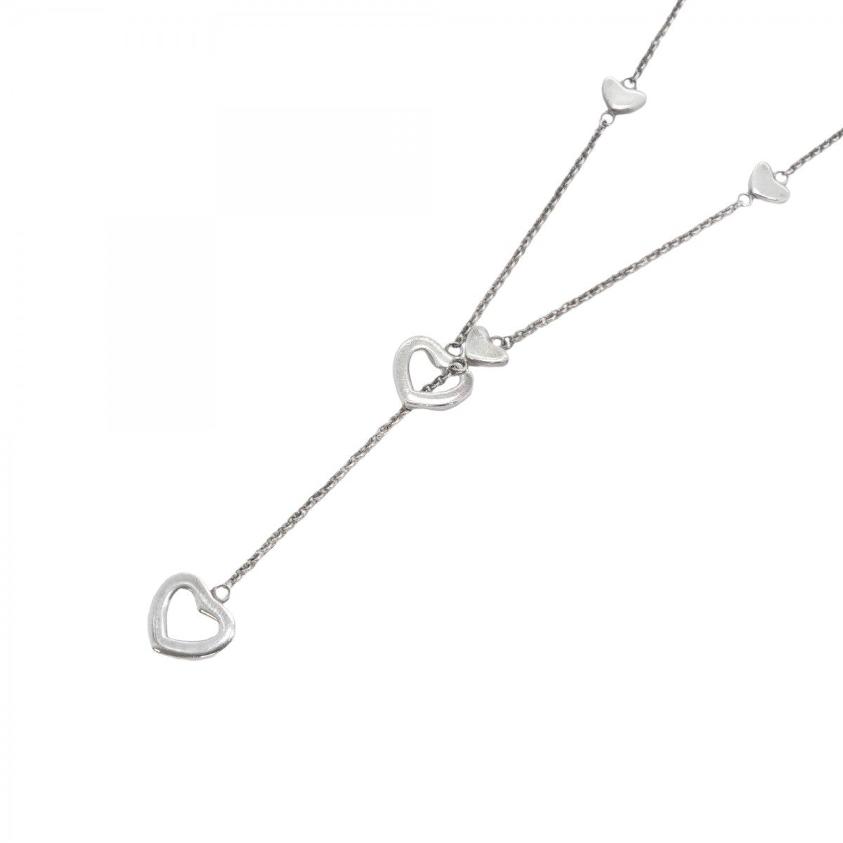 Tiffany & Co Necklace Heart Link Lariat 925 Sterling Silver