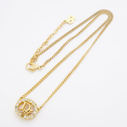 Dior Necklace Logo Gold Plated Rhinestone — view 3