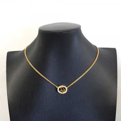 Dior Necklace Logo Gold Plated Rhinestone — view 6