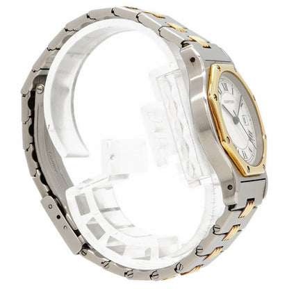 Cartier Santos Octagon LM Godron Bracelet White Dial Watch — view 3