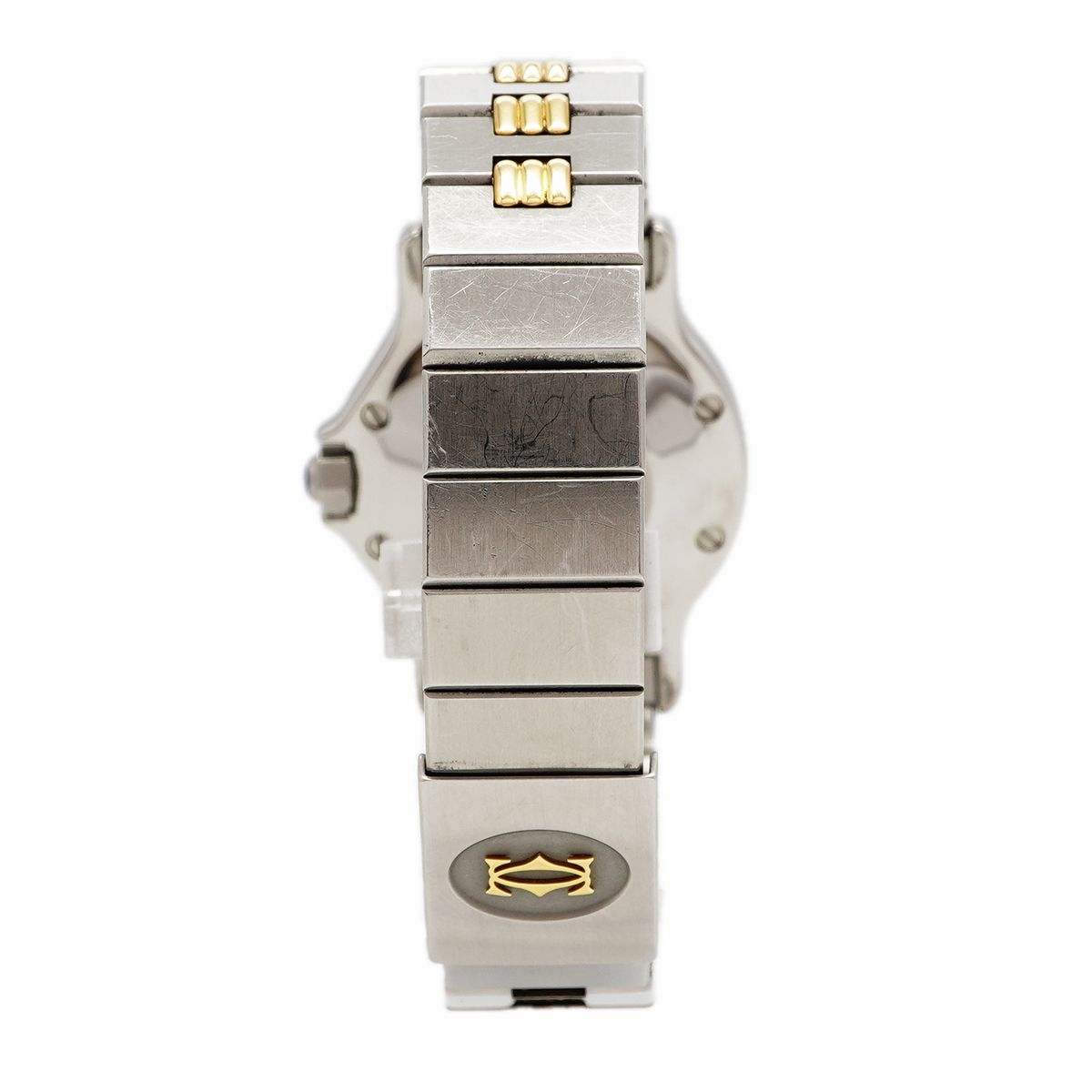 Cartier Santos Octagon LM Godron Bracelet White Dial Watch — view 8