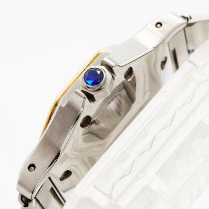 Cartier Santos Octagon LM Godron Bracelet White Dial Watch — view 9