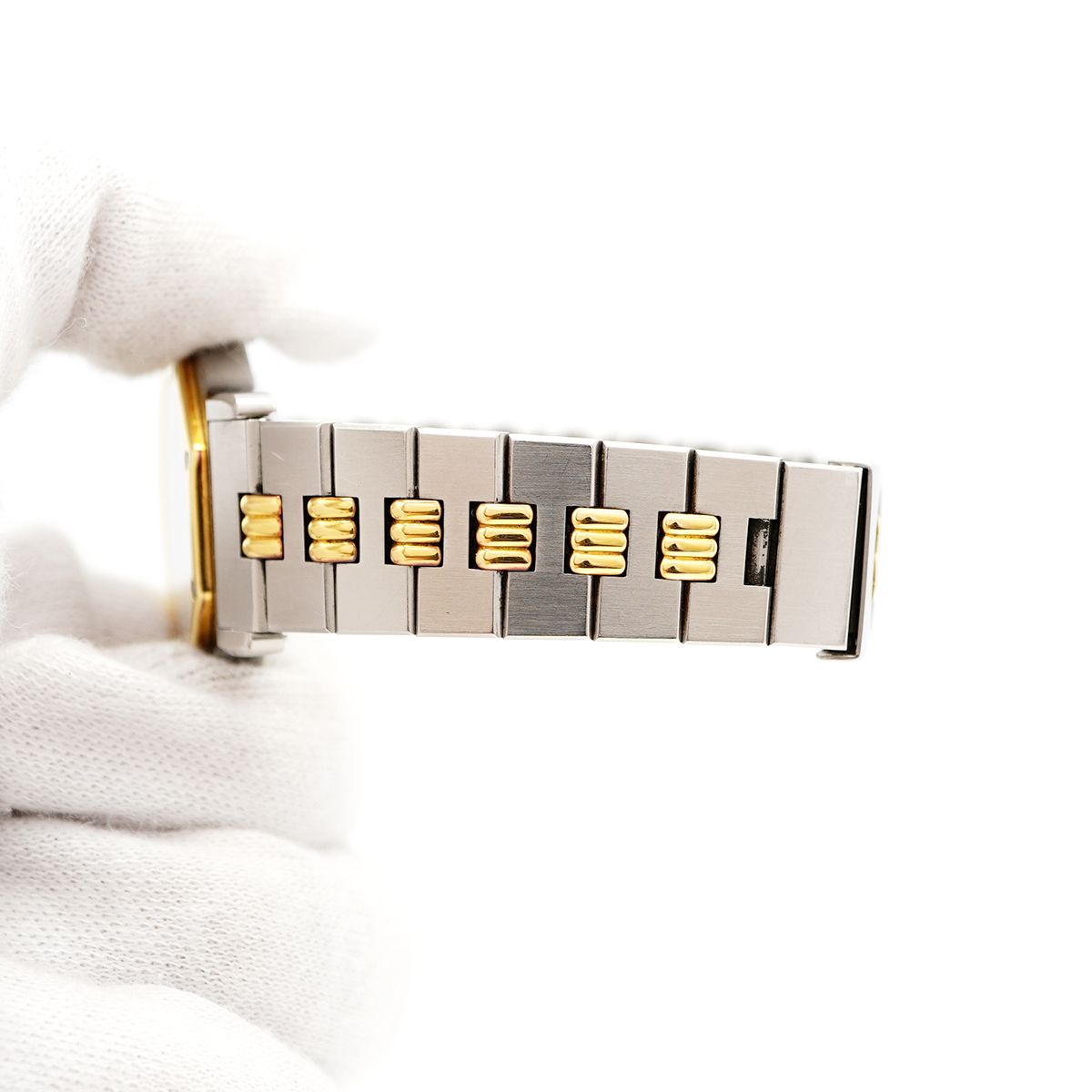 Cartier Santos Octagon LM Godron Bracelet White Dial Watch — view 6