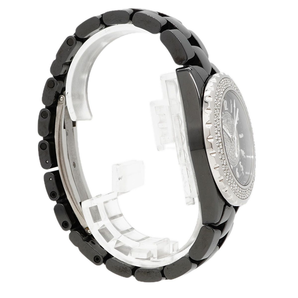 Chanel Diamond Black Dial Watch — view 3