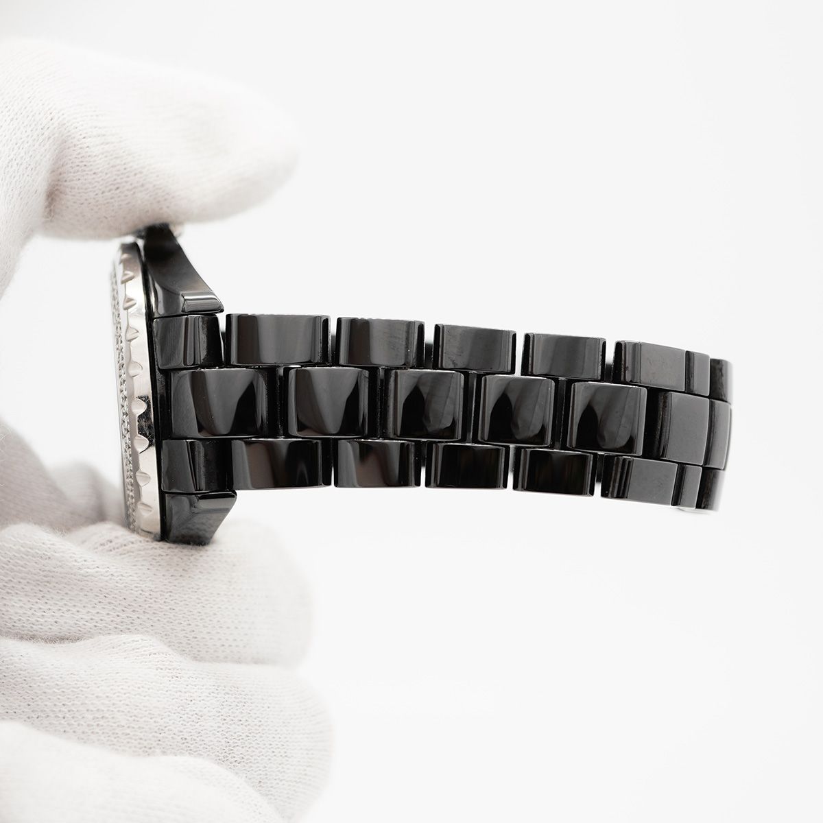 Chanel Diamond Black Dial Watch — view 6