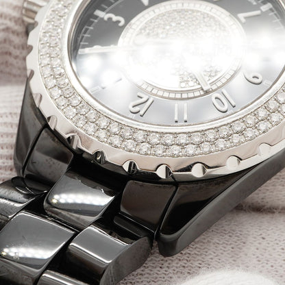 Chanel Diamond Black Dial Watch — view 7