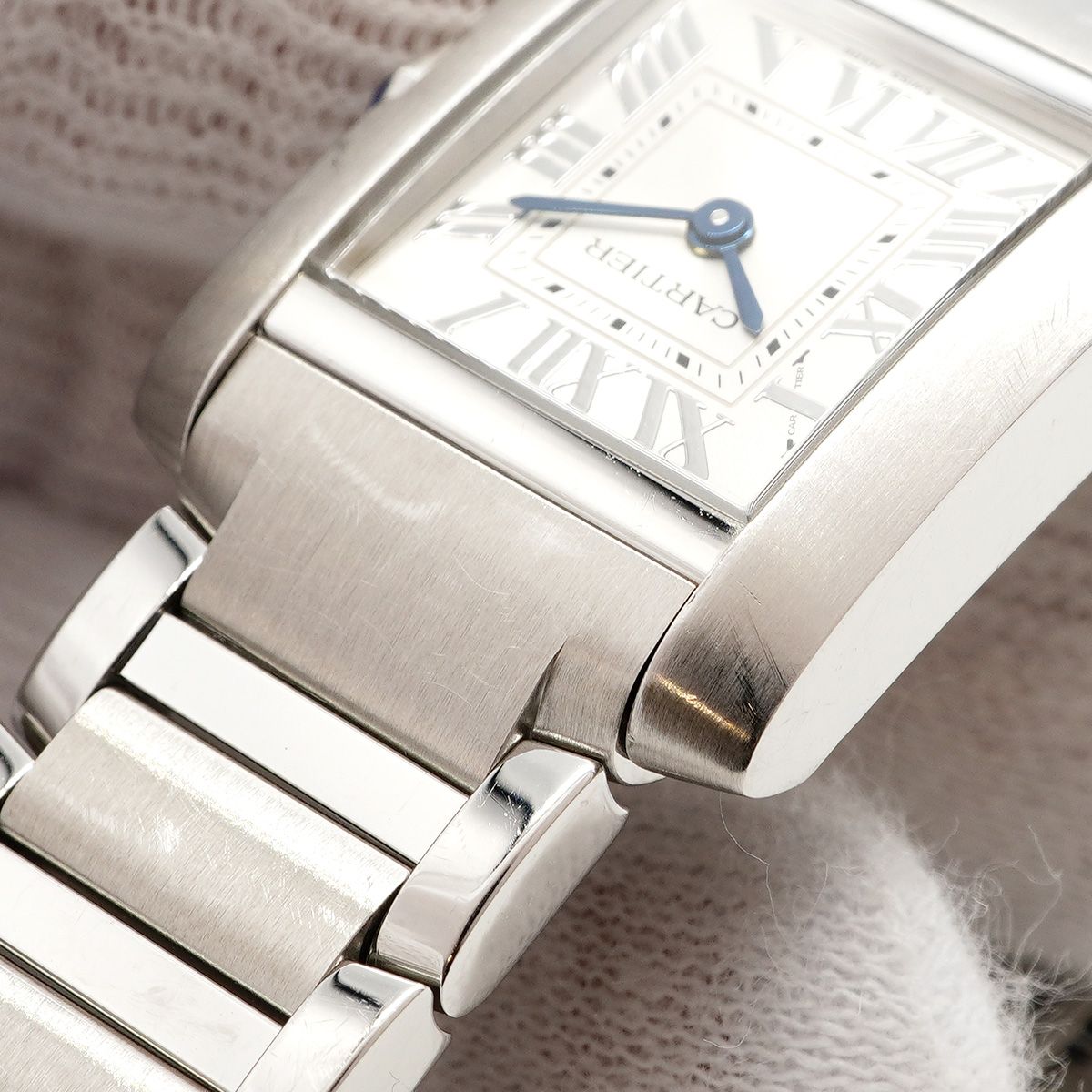Cartier Tank Francaise SM Silver Dial Watch — view 7