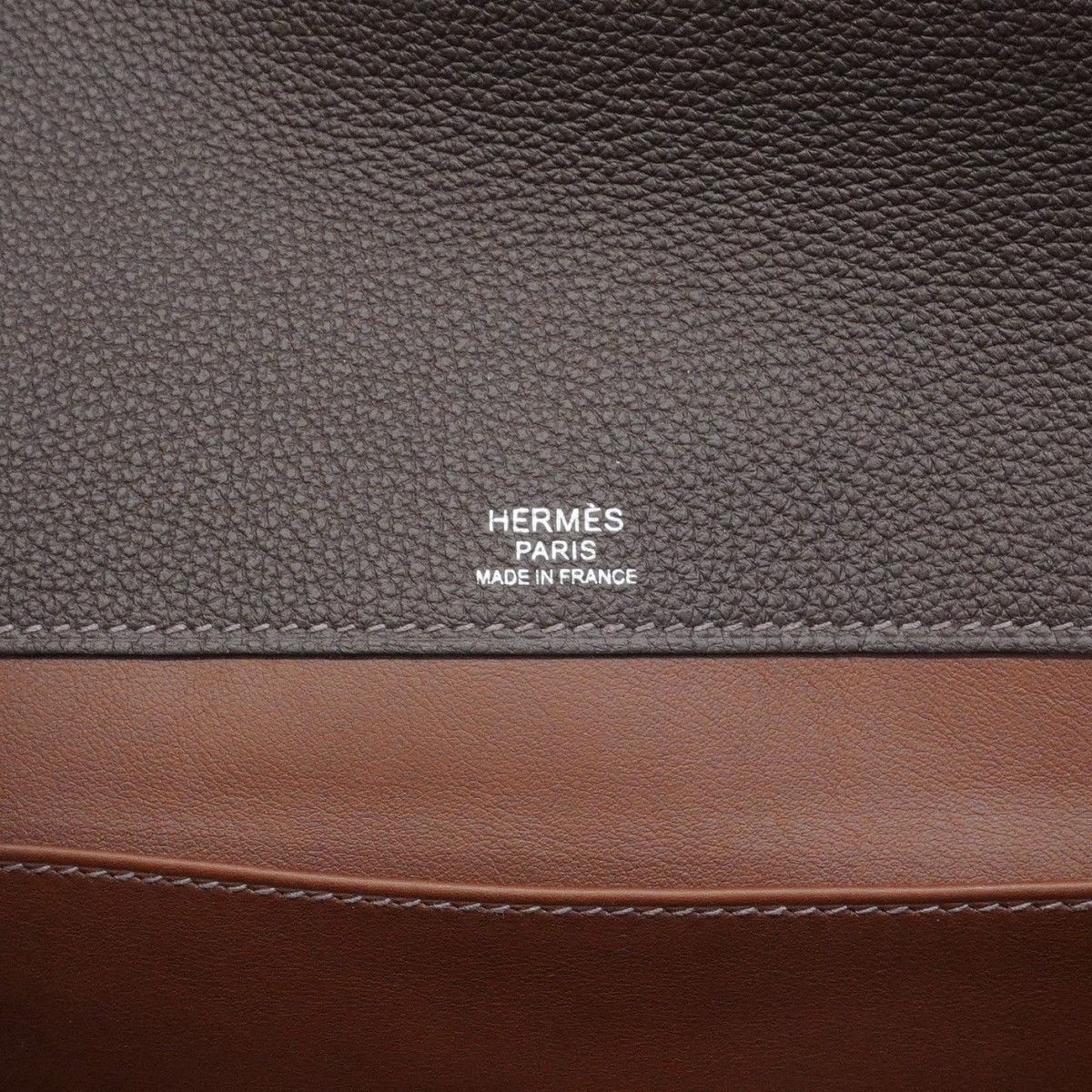 Hermes Shoulder Bag Sac Depeches 29 Togo Cacao Silver — view 5