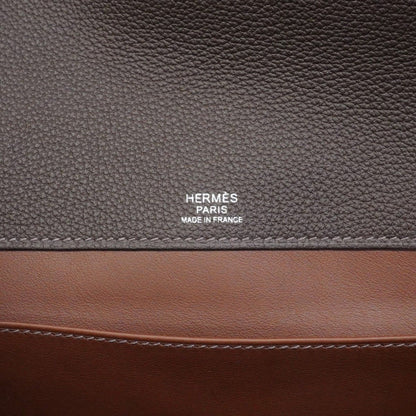 Hermes Shoulder Bag Sac Depeches 29 Togo Cacao Silver — view 5