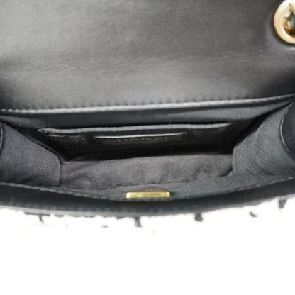 Chanel Shoulder Bag Tweed Black White Champagne Gold — view 4