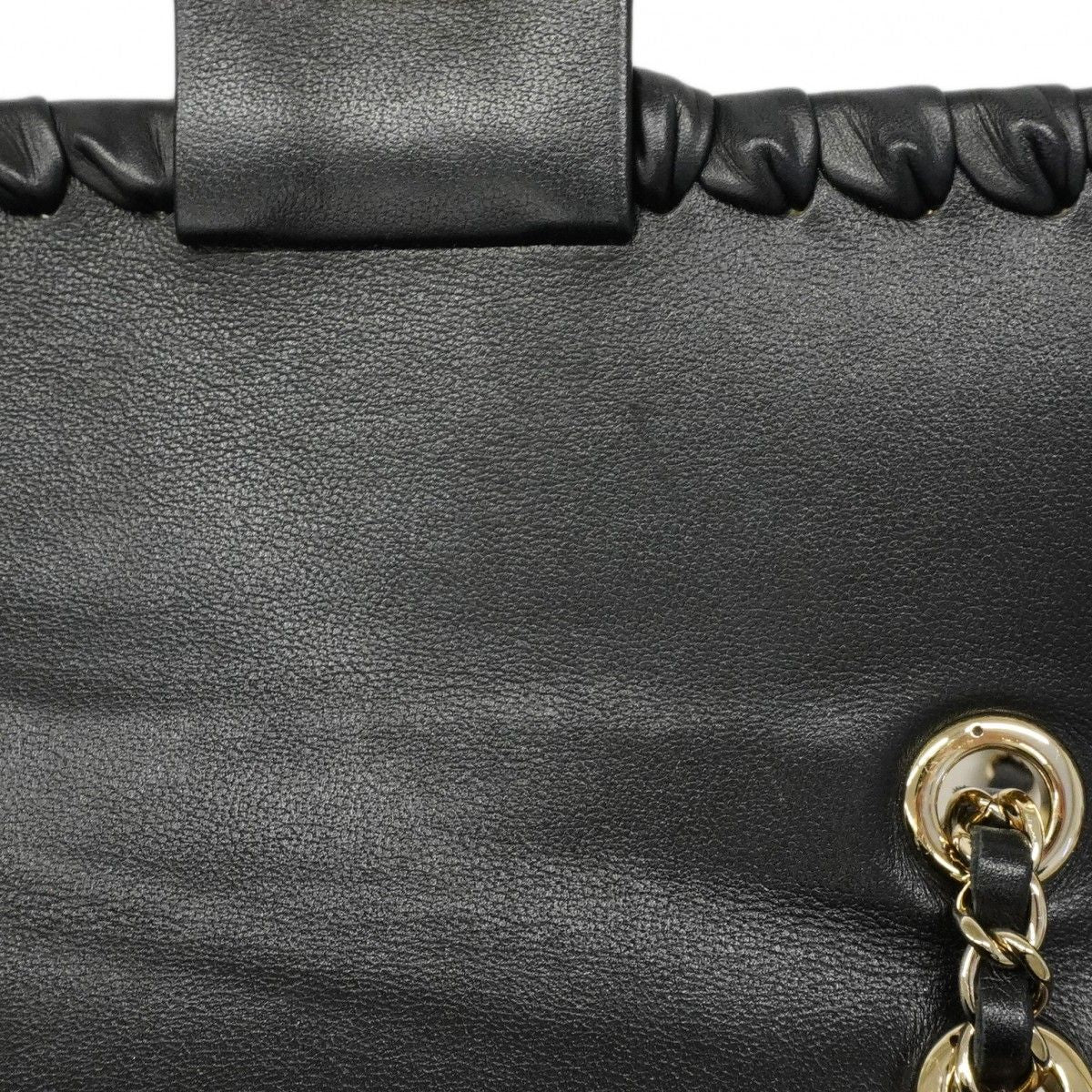 Chanel Shoulder Bag Tweed Black White Champagne Gold — view 9