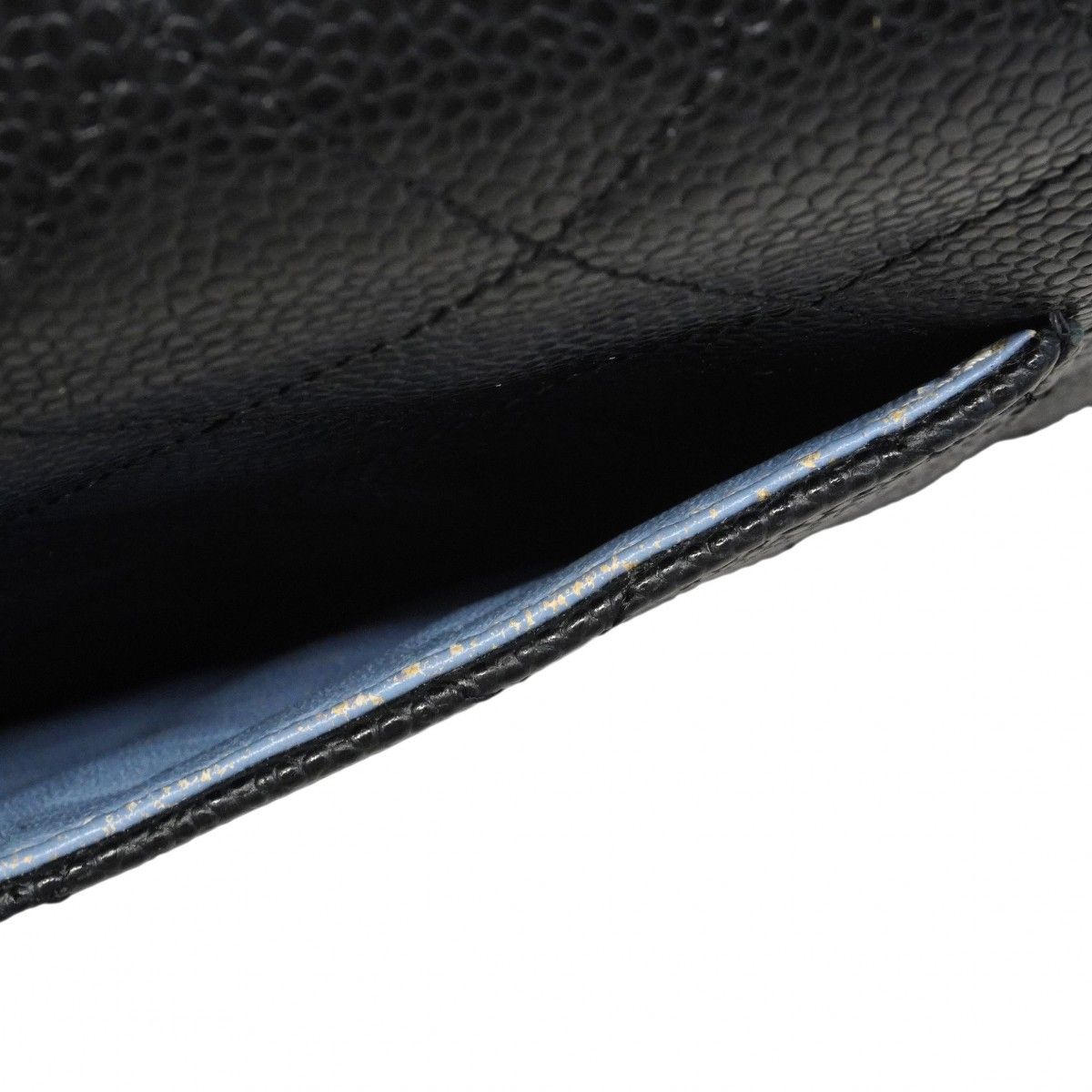 Chanel Shoulder Bag Quilted Caviar Leather Black Silver — view 8