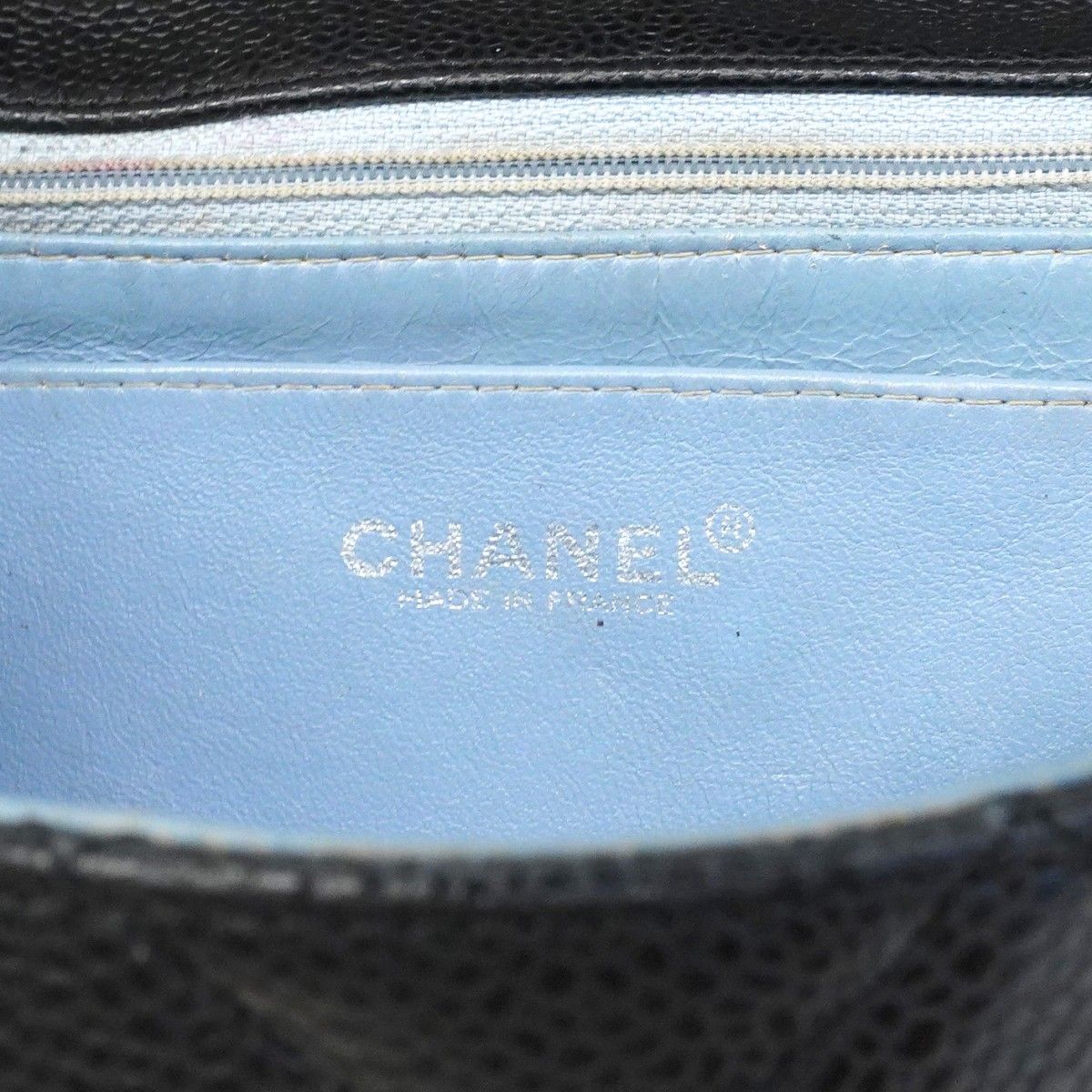 Chanel Shoulder Bag Quilted Caviar Leather Black Silver — view 5
