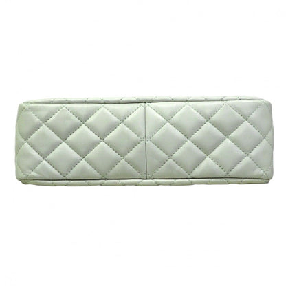 Chanel Shoulder Bag Quilted Lambskin Pale Green Silver — view 3