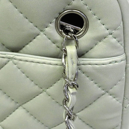 Chanel Shoulder Bag Quilted Lambskin Pale Green Silver — view 9