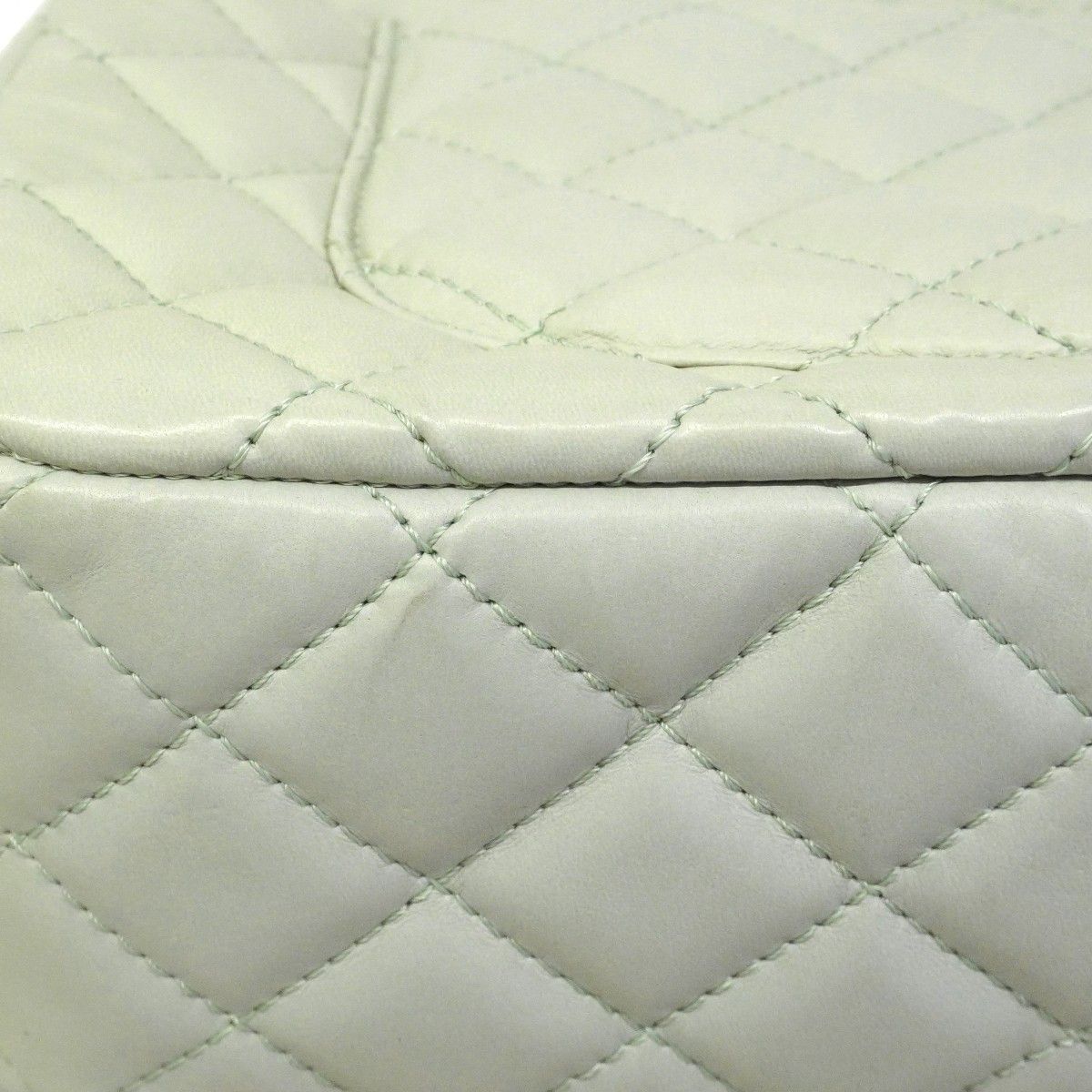 Chanel Shoulder Bag Quilted Lambskin Pale Green Silver — view 6