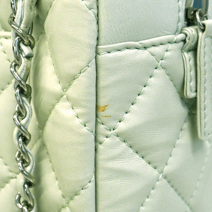 Chanel Shoulder Bag Quilted Lambskin Pale Green Silver — view 8