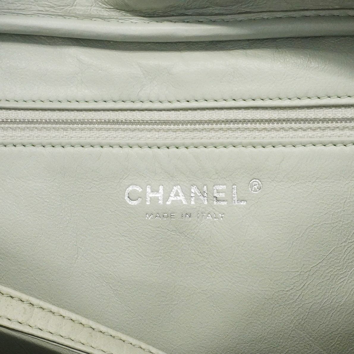 Chanel Shoulder Bag Quilted Lambskin Pale Green Silver — view 5