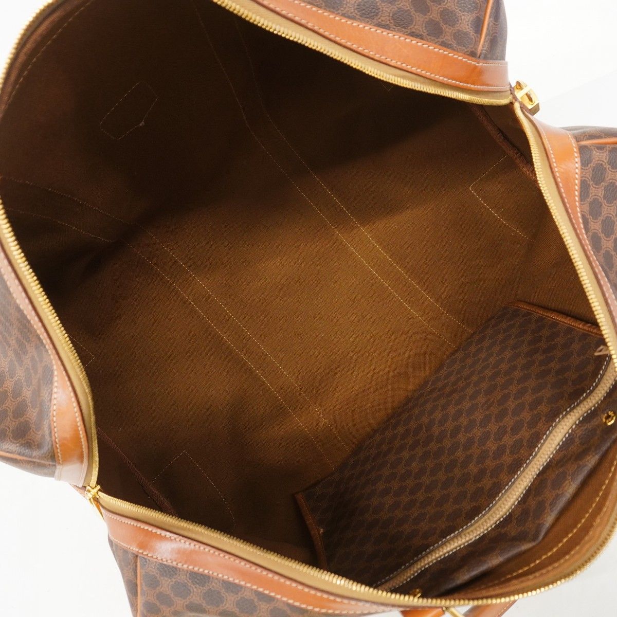 Celine Boston Bag Macadam Brown Gold — view 4