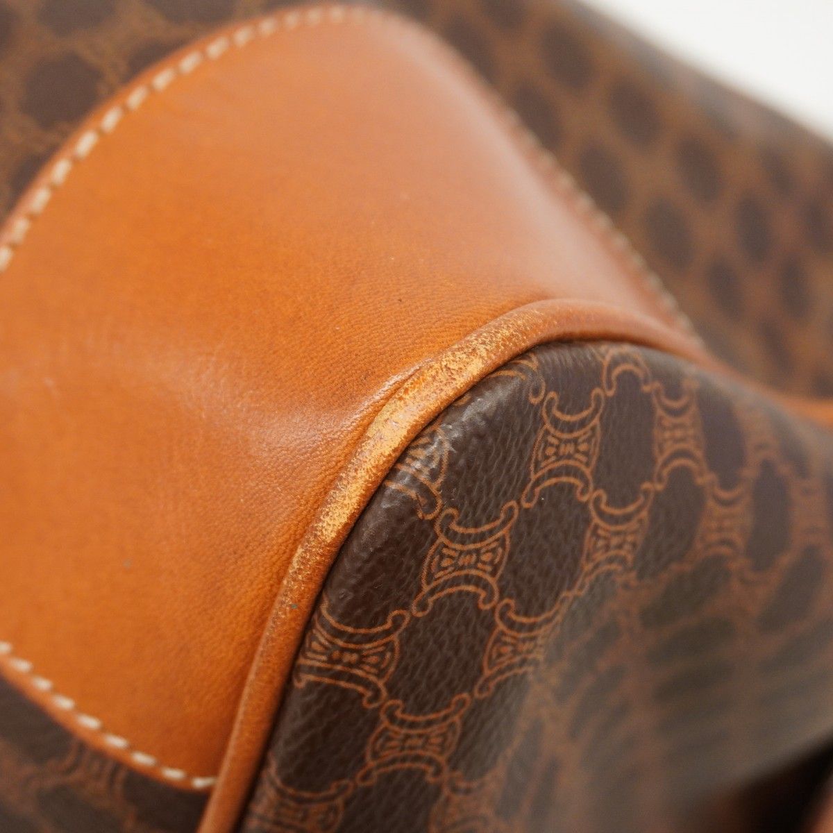 Celine Boston Bag Macadam Brown Gold — view 6