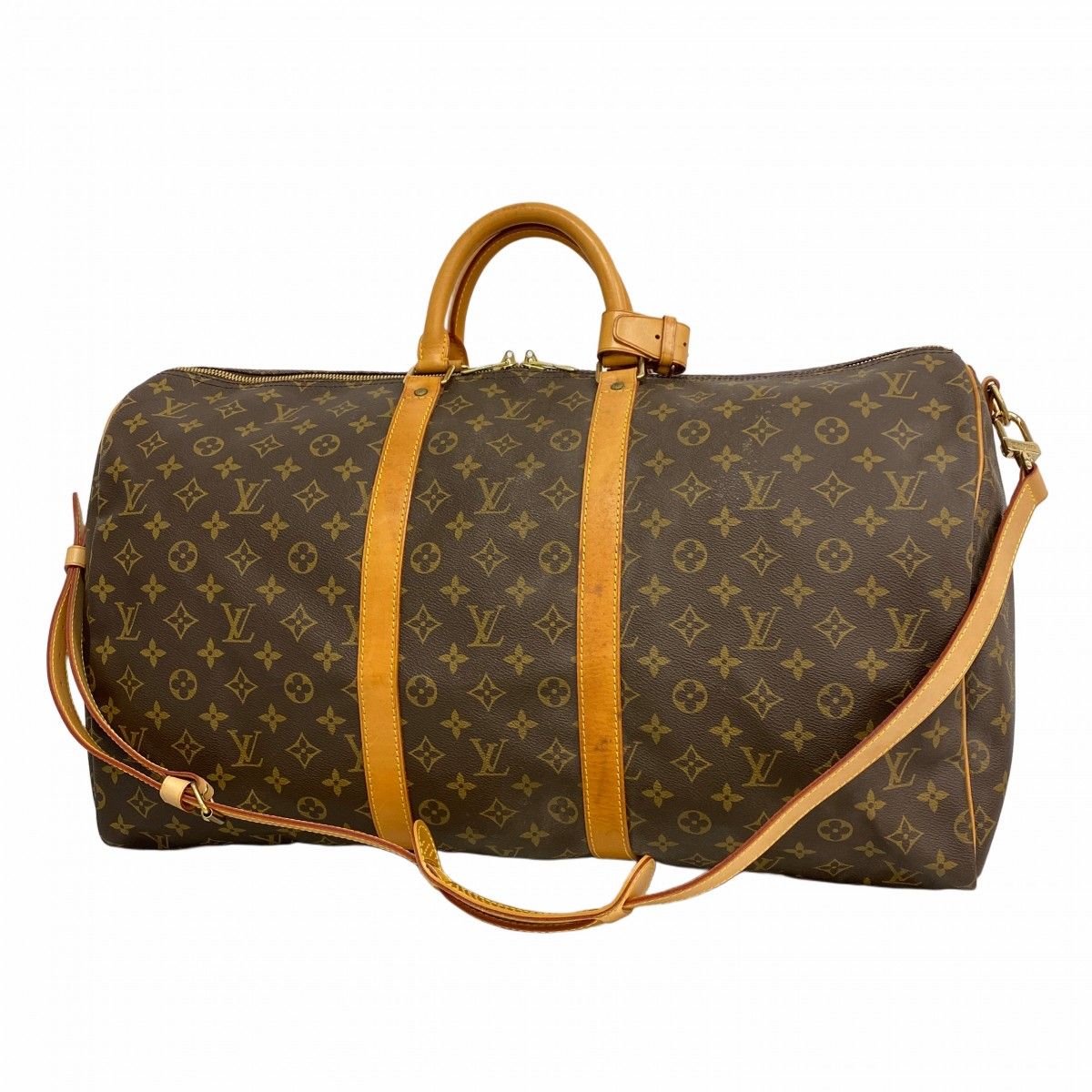 Louis Vuitton Boston Bag Monogram Keepall Bandouliere 55 Brown