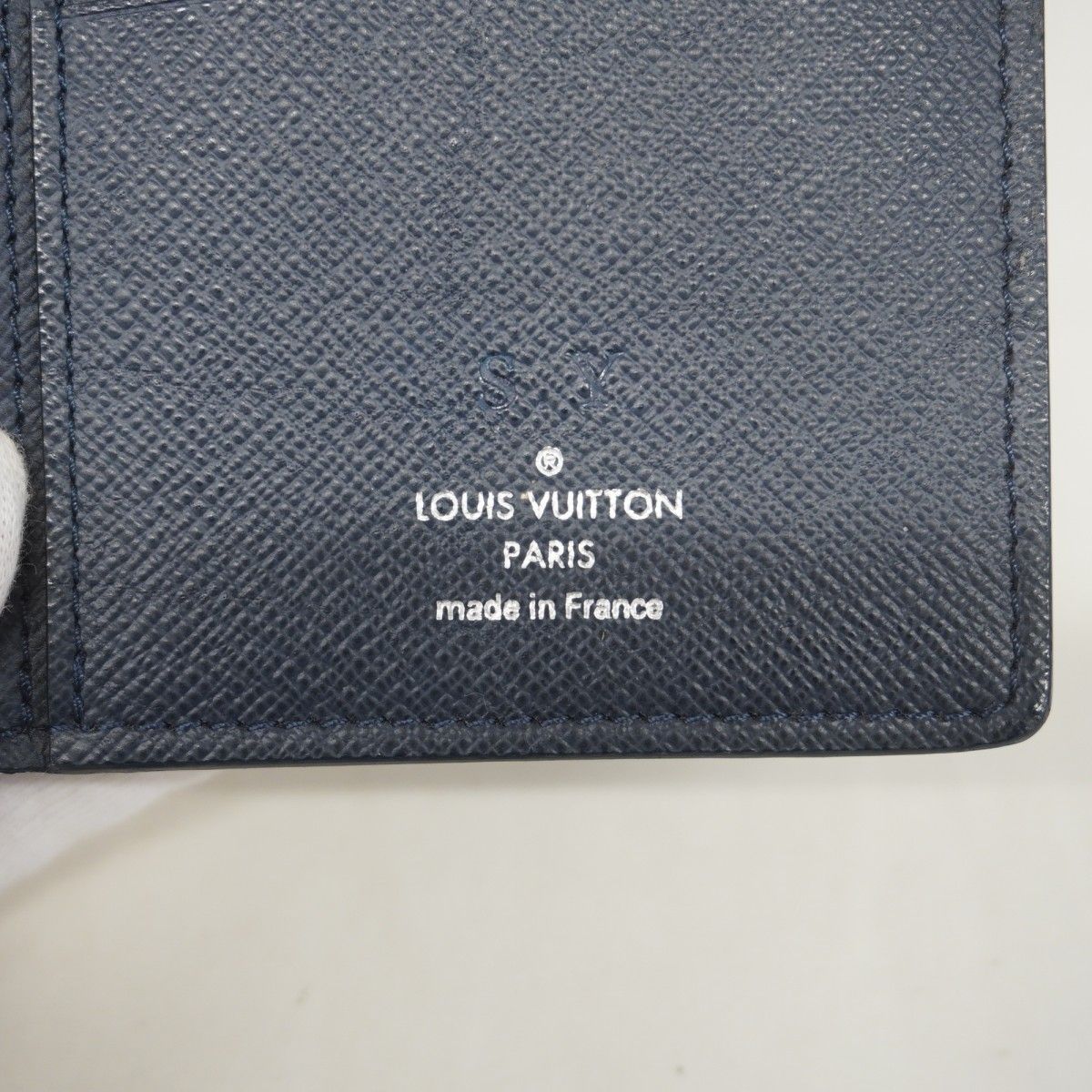 Louis Vuitton Wallet Taiga Portefeuille Brazza Blue Marine — view 4