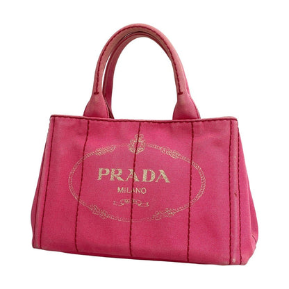 Prada Tote Canapa Canvas Pink Gold