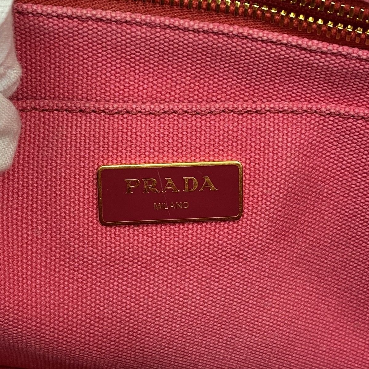 Prada Tote Canapa Canvas Pink Gold — view 5