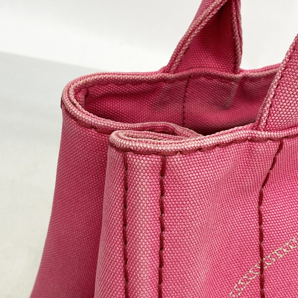 Prada Tote Canapa Canvas Pink Gold — view 7