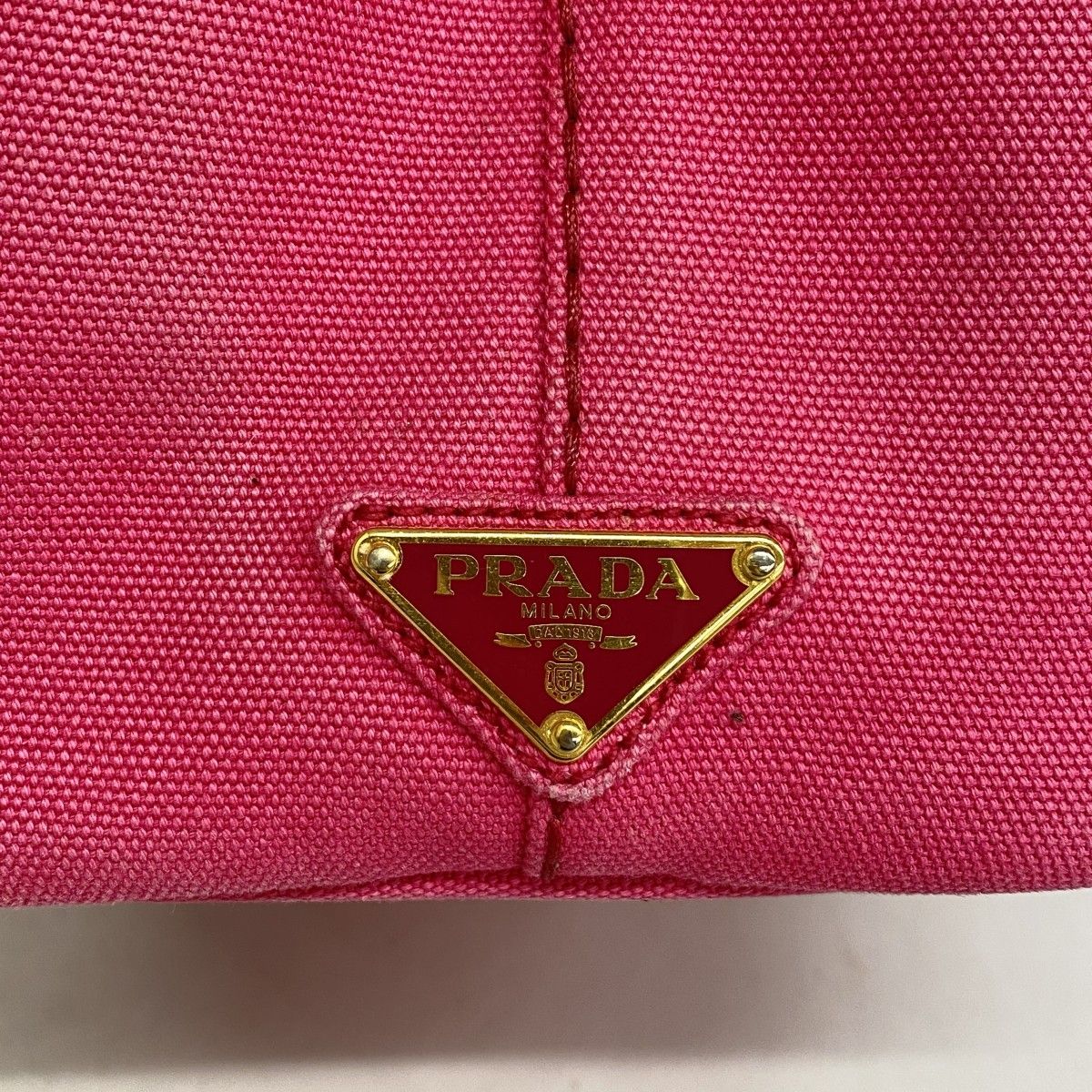 Prada Tote Canapa Canvas Pink Gold — view 9