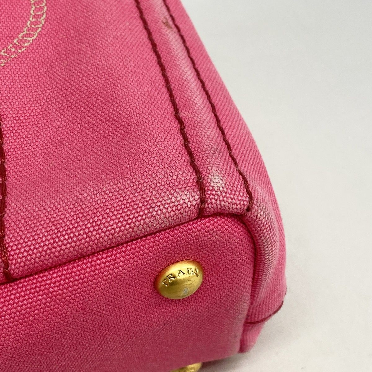 Prada Tote Canapa Canvas Pink Gold — view 6