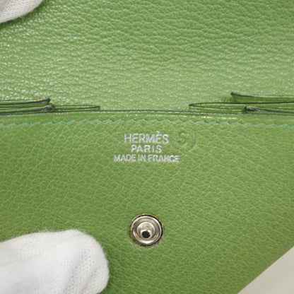 Hermes Coin Case Van Quatre Chevre Misor Vert Bengal Silver — view 4
