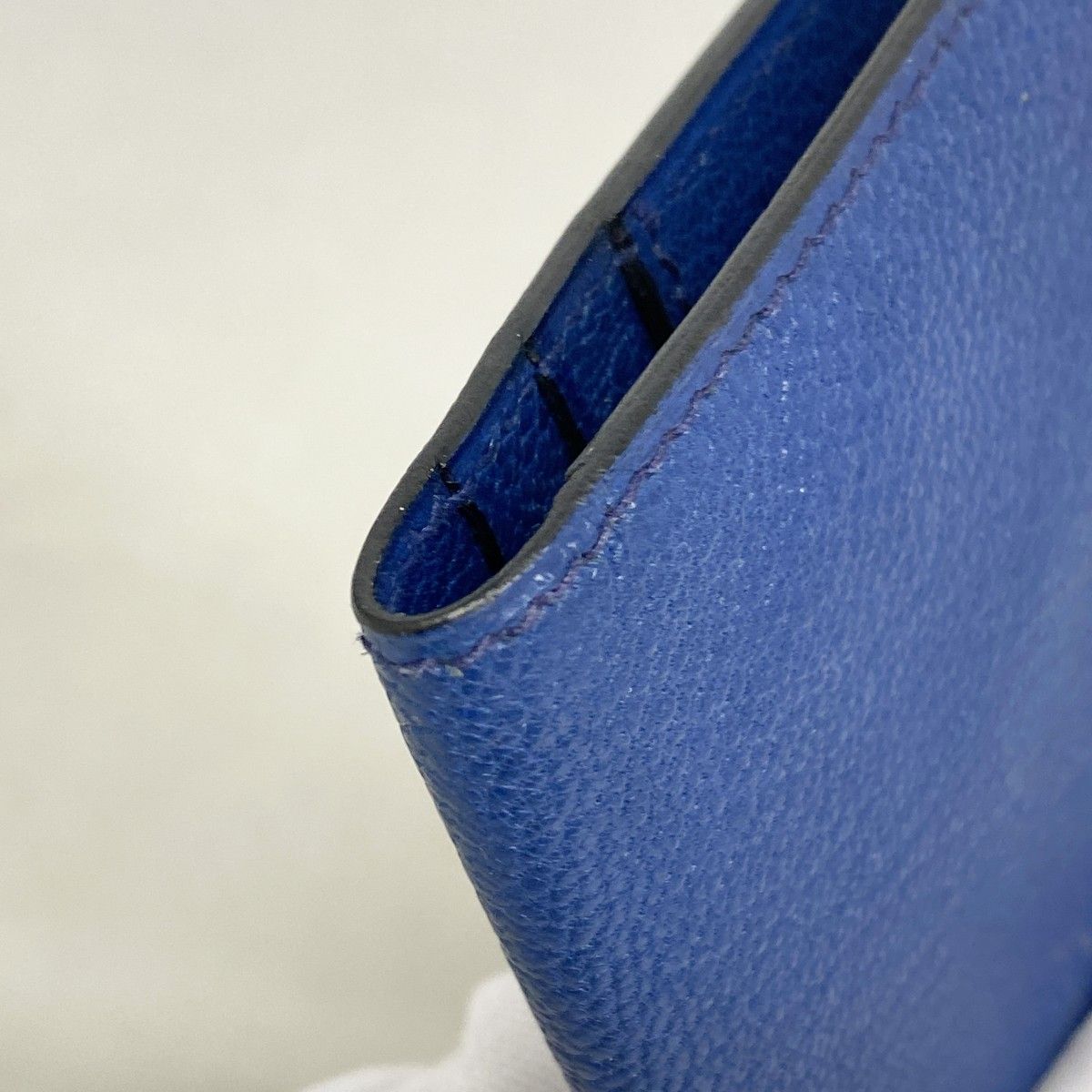 Hermes Wallet Bearn Chevre Misor Blue Domalt Silver — view 5