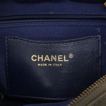 Chanel Shoulder Bag Quilted Leather Khaki Gold — view 5