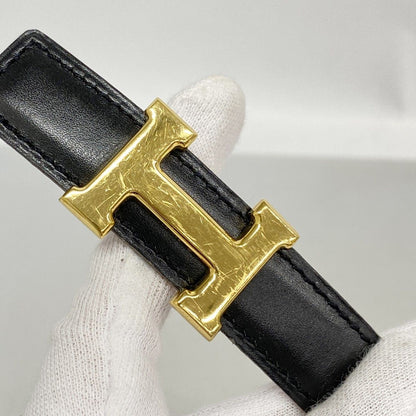 Hermes Belt Constance Box Calf Courchevel Black Red Gold — view 3