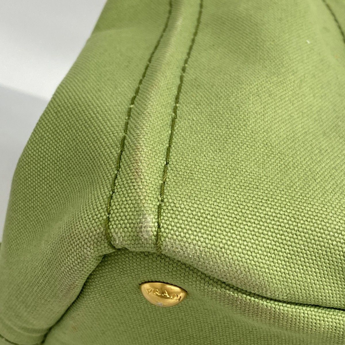 Prada Tote Canapa Canvas Green Gold — view 8
